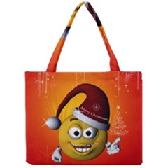 Cute Funny Christmas Smiley With Christmas Tree Tiny Tote Bags by FantasyWorld7