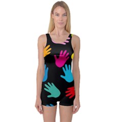 All Over Hands Women s Boyleg One Piece Swimsuits