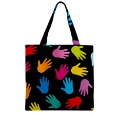 All Over Hands Zipper Grocery Tote Bags