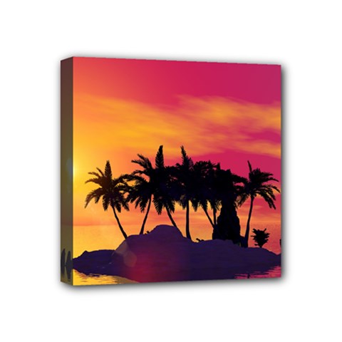 Wonderful Sunset Over The Island Mini Canvas 4  X 4  by FantasyWorld7