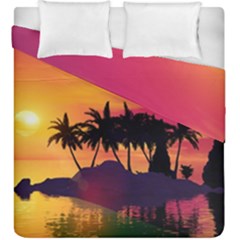 Wonderful Sunset Over The Island Duvet Cover (king Size)