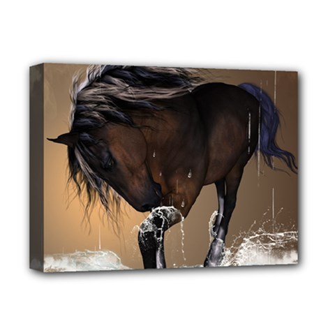 Beautiful Horse With Water Splash Deluxe Canvas 16  X 12  