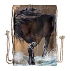 Beautiful Horse With Water Splash Drawstring Bag (large)