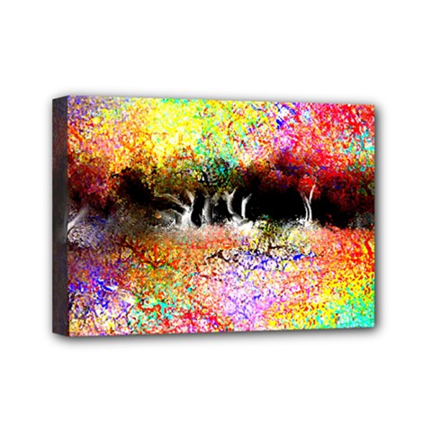 Colorful Tree Landscape Mini Canvas 7  X 5 