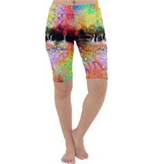 Colorful Tree Landscape Cropped Leggings