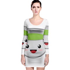 Kawaii Cup Long Sleeve Bodycon Dresses