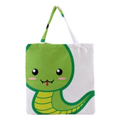 Kawaii Snake Grocery Tote Bags