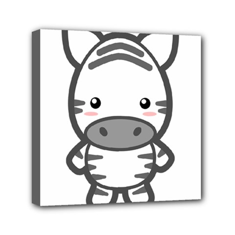 Kawaii Zebra Mini Canvas 6  X 6  by KawaiiKawaii