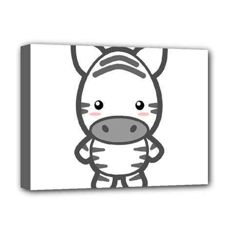 Kawaii Zebra Deluxe Canvas 16  X 12  