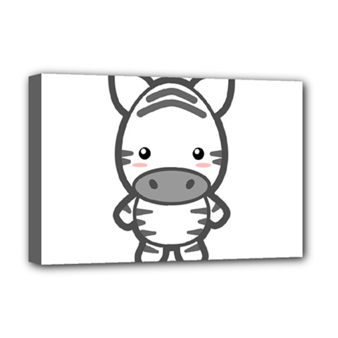 Kawaii Zebra Deluxe Canvas 18  X 12  