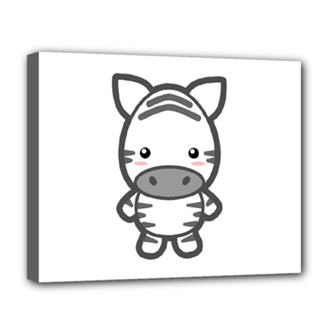 Kawaii Zebra Deluxe Canvas 20  X 16   by KawaiiKawaii