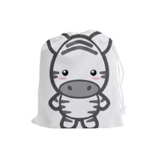 Kawaii Zebra Drawstring Pouches (large) 