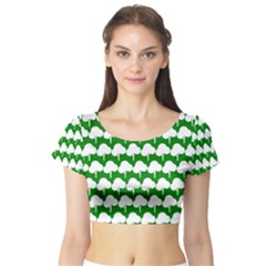 Tree Illustration Gifts Short Sleeve Crop Top by GardenOfOphir