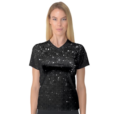 Crystal Bling Strass G283 Women s V-neck Sport Mesh Tee by MedusArt