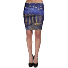 Vincent Van Gogh Starry Night Over The Rhone Bodycon Skirts by MasterpiecesOfArt