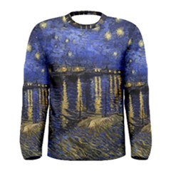 Vincent Van Gogh Starry Night Over The Rhone Men s Long Sleeve T-shirts by MasterpiecesOfArt