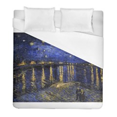 Vincent Van Gogh Starry Night Over The Rhone Duvet Cover Single Side (twin Size) by MasterpiecesOfArt