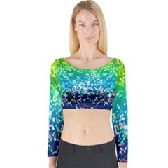 Glitter 4 Long Sleeve Crop Top by MedusArt