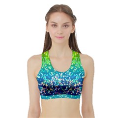 Glitter 4 Women s Sports Bra With Border by MedusArt