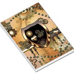 Steampunk, Shield With Hearts Large Memo Pads by FantasyWorld7