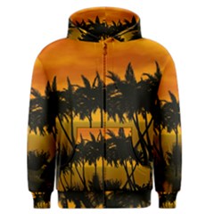 Sunset Over The Beach Men s Zipper Hoodies by FantasyWorld7