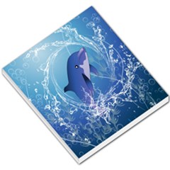 Cute Dolphin Jumping By A Circle Amde Of Water Small Memo Pads by FantasyWorld7