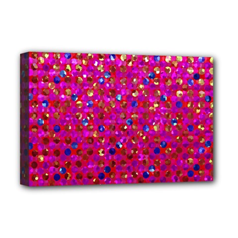 Polka Dot Sparkley Jewels 1 Deluxe Canvas 18  X 12   by MedusArt