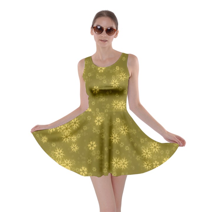 Snow Stars Golden Skater Dresses