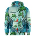 Summer Design With Cute Parrot And Palms Men s Pullover Hoodies View1