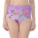 Wonderful Flowers On Soft Purple Background High-Waist Bikini Bottoms View1