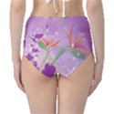 Wonderful Flowers On Soft Purple Background High-Waist Bikini Bottoms View2