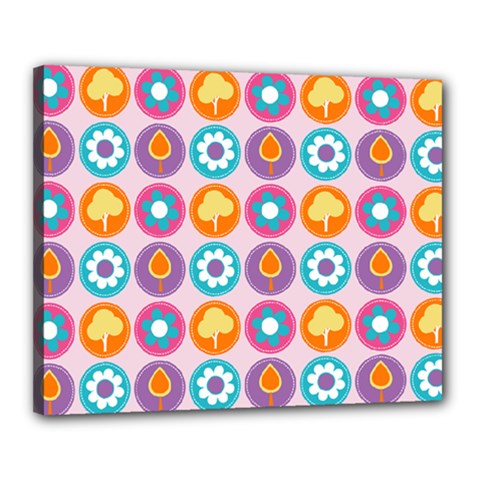 Chic Floral Pattern Canvas 20  x 16 