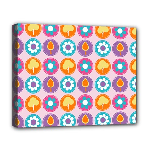 Chic Floral Pattern Deluxe Canvas 20  x 16  