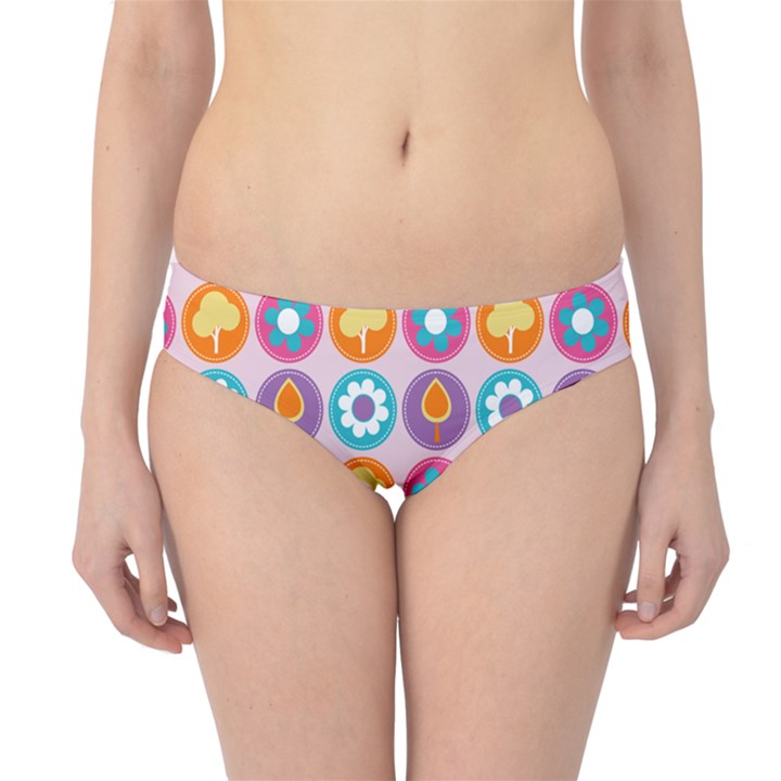 Chic Floral Pattern Hipster Bikini Bottoms