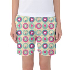 Chic Floral Pattern Women s Basketball Shorts by GardenOfOphir