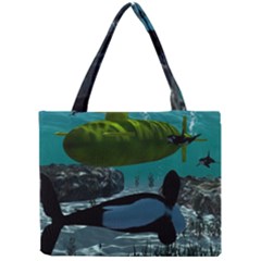 Submarine With Orca Tiny Tote Bags by FantasyWorld7