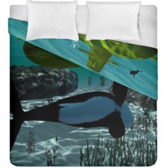 Submarine With Orca Duvet Cover (king Size) by FantasyWorld7