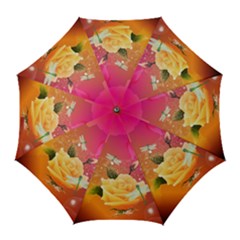 Beautiful Roses With Dragonflies Golf Umbrellas by FantasyWorld7