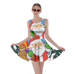 Funny Santa Claus In The Forrest Skater Dresses by FantasyWorld7