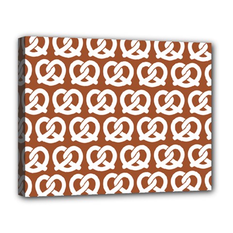 Brown Pretzel Illustrations Pattern Canvas 14  X 11  by GardenOfOphir