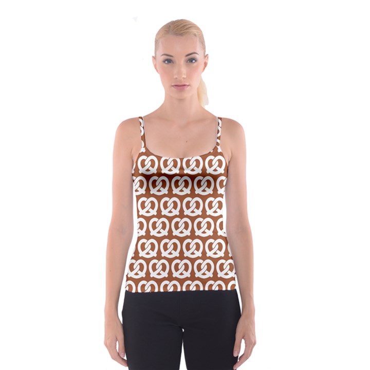 Brown Pretzel Illustrations Pattern Spaghetti Strap Tops