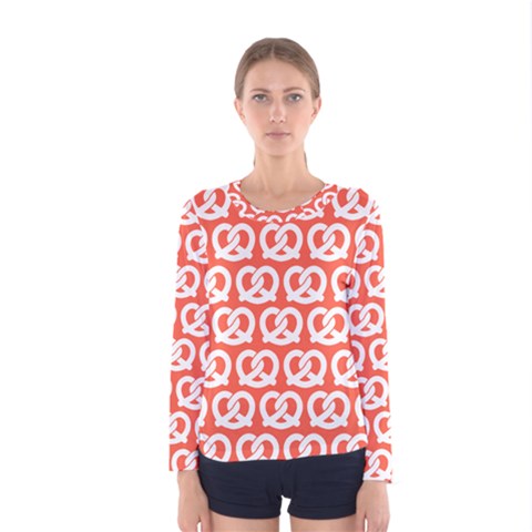 Coral Pretzel Illustrations Pattern Women s Long Sleeve T-shirts by GardenOfOphir