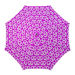 Pink Pretzel Illustrations Pattern Golf Umbrellas by GardenOfOphir