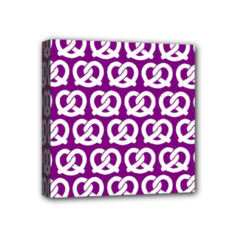 Purple Pretzel Illustrations Pattern Mini Canvas 4  X 4  by GardenOfOphir