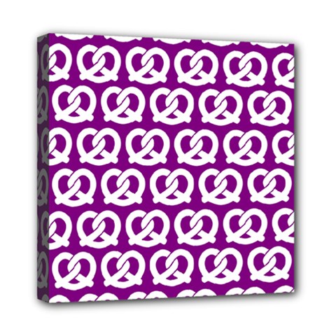 Purple Pretzel Illustrations Pattern Mini Canvas 8  X 8  by GardenOfOphir