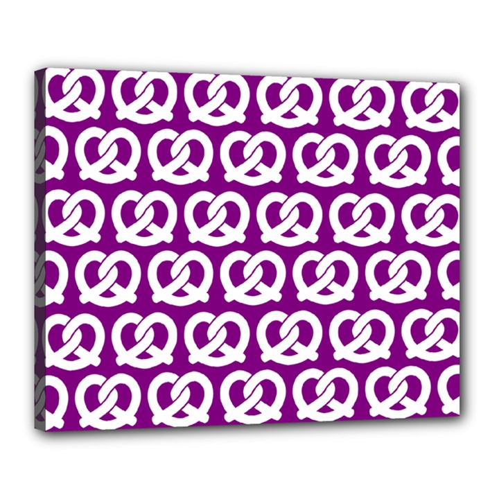 Purple Pretzel Illustrations Pattern Canvas 20  x 16 