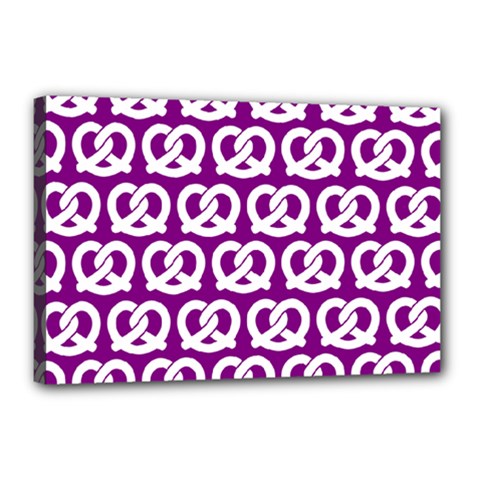 Purple Pretzel Illustrations Pattern Canvas 18  X 12  by GardenOfOphir