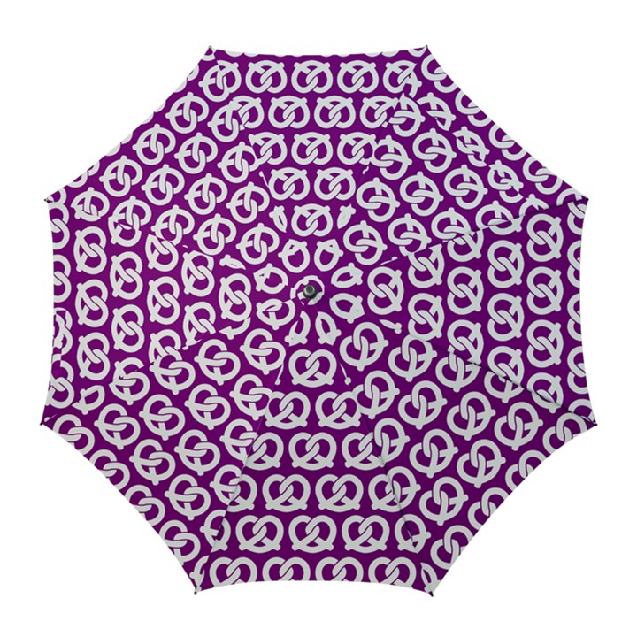 Purple Pretzel Illustrations Pattern Golf Umbrellas