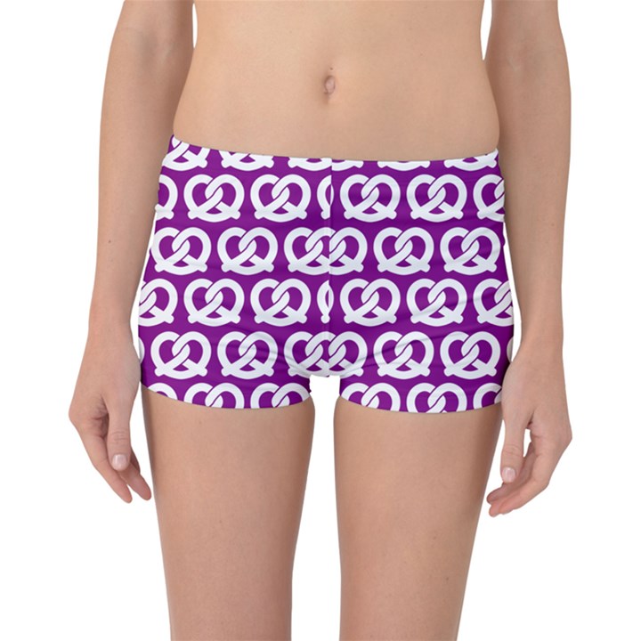 Purple Pretzel Illustrations Pattern Boyleg Bikini Bottoms