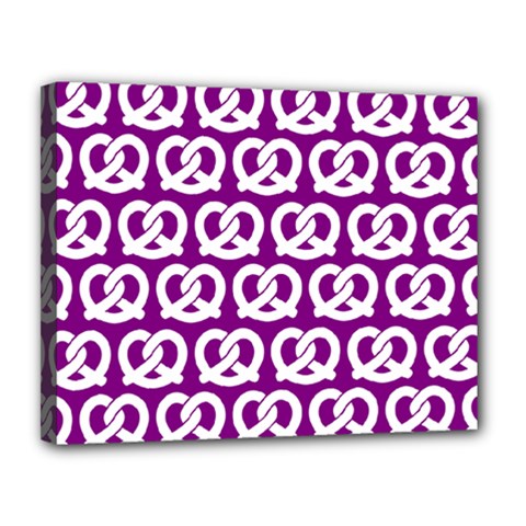 Purple Pretzel Illustrations Pattern Canvas 14  X 11  by GardenOfOphir